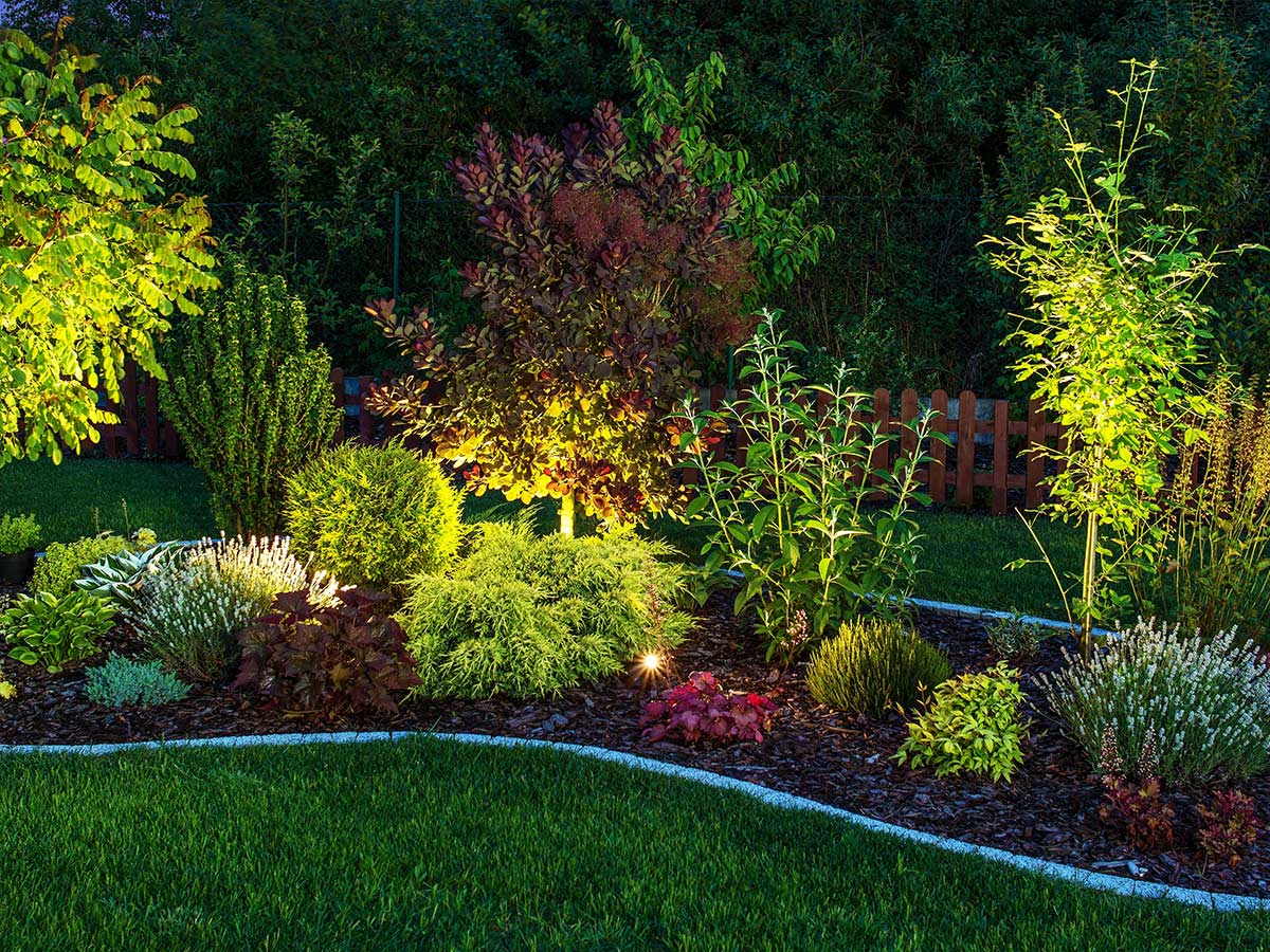garden lighting installed